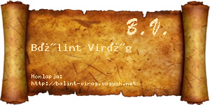 Bálint Virág névjegykártya